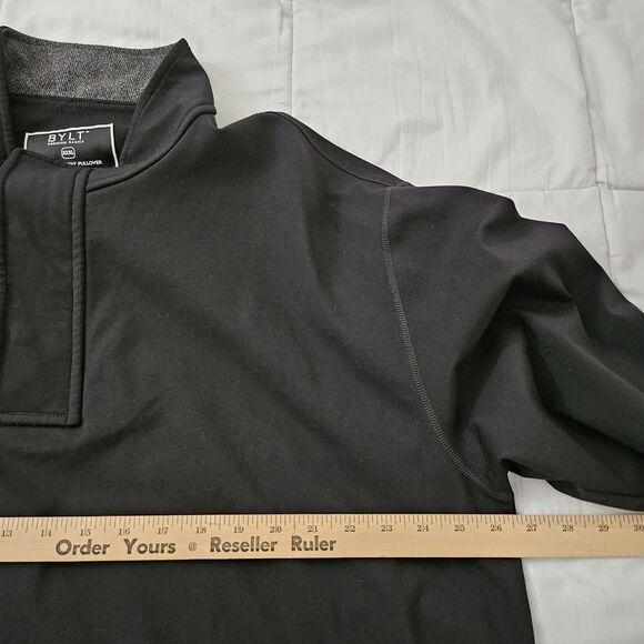 BYLT Sweater Men 3XL Black Elite + Fairway Pullover Zip Magnetic Snap Drop Cut - Picture 9 of 11